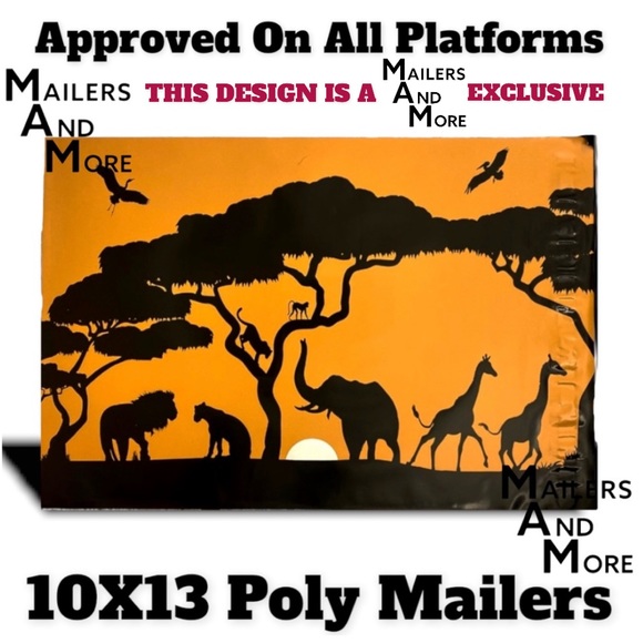 25 10X13 Poly Mailers Safari, Lion, Elephant, Giraffe, Monkey…PRICE IS FIRM - Picture 4 of 8